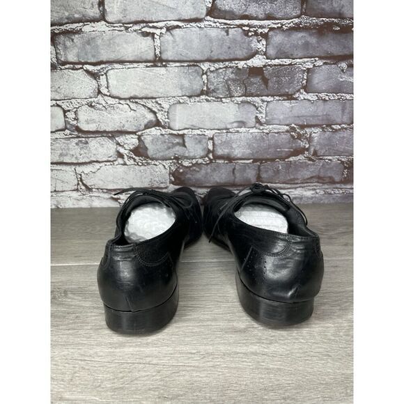 Kalena’s Black Leather Double Wingtip Lace Up Italy Dress Shoes Men 43EU/10M US - Picture 6 of 16